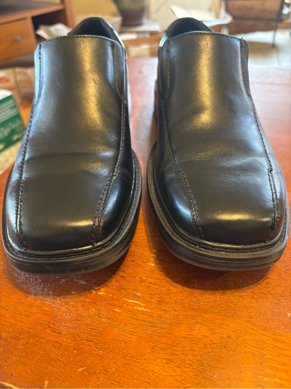 Bostonian Black Leather Slip-On Loafers